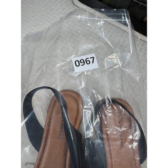 Lucky Brand Rimma D'Orsay Womens Size 8.5M Black Leather Slingback Sandals - Picture 8 of 8